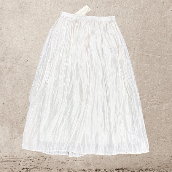 Cream Midi A-Line Skirt for Weddings - Picture 1 of 4